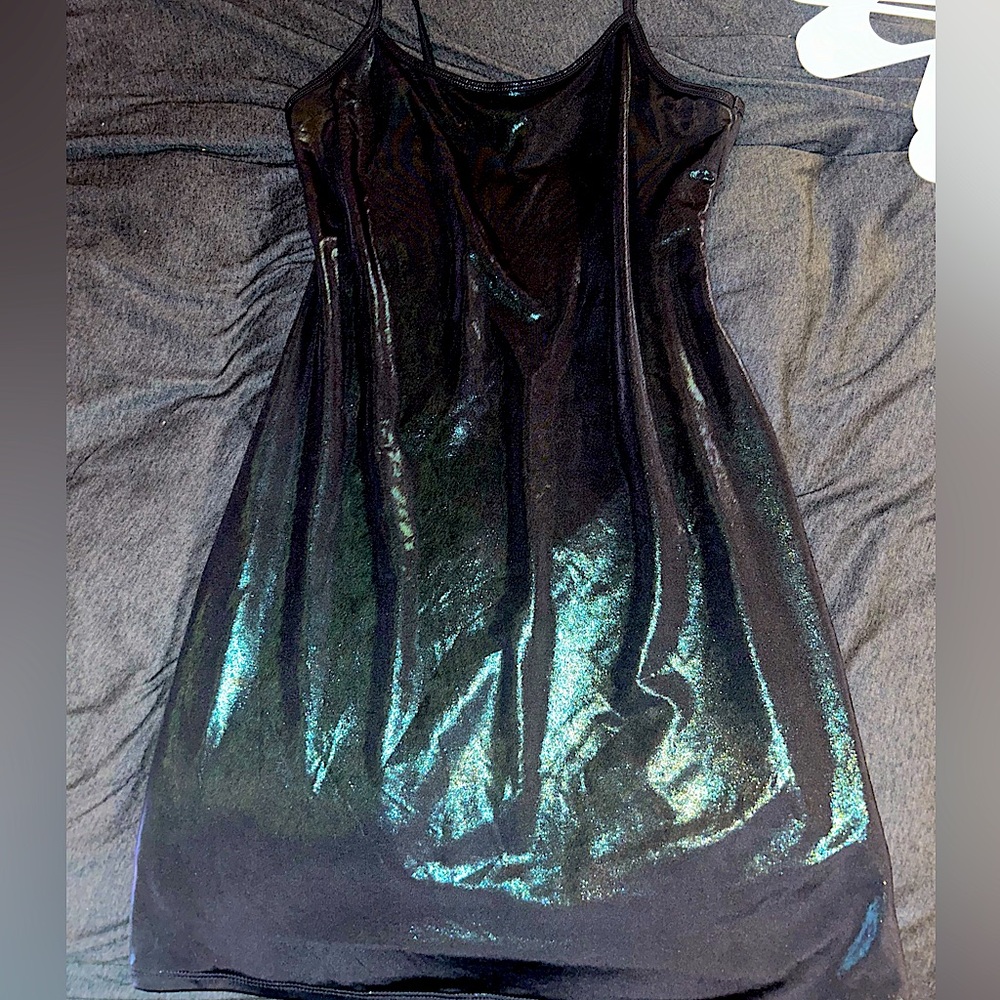metallic bodycon dress